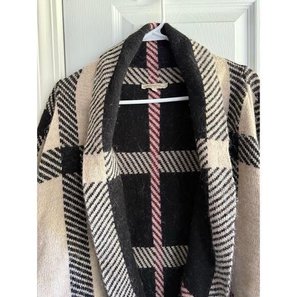 Elisabetta Collection Plaid Open Front Alpaca and Wool Blend Cardigan size Large - Picture 5 of 6
